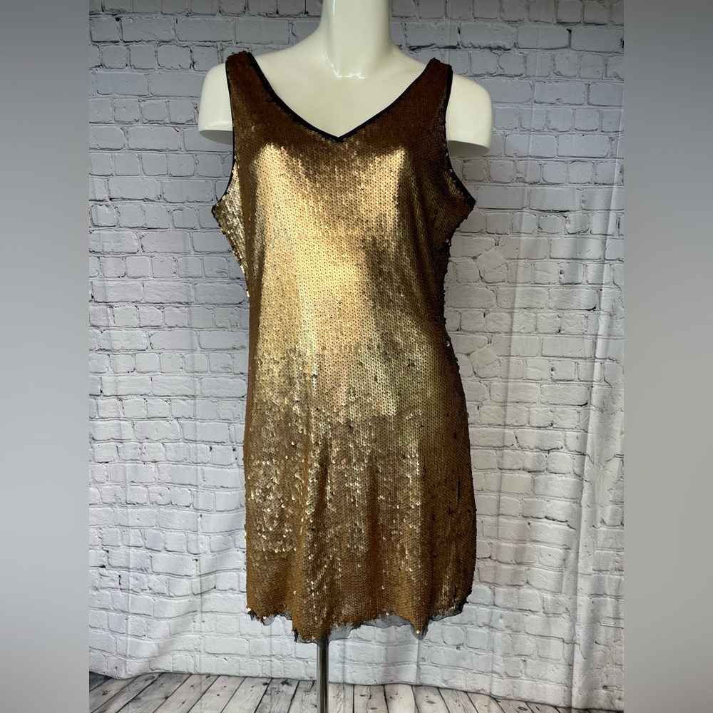 Women’s Large Romeo + Juliet Couture Gold-Sequined Dress- NWT